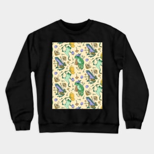 Cottagecore Frog Pattern Crewneck Sweatshirt